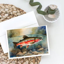 Load image into Gallery viewer, Trout Greeting Cards - Blank Note Cards – 8-Pack of Artist-Designed Cards with Envelopes