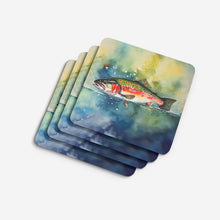 Load image into Gallery viewer, Trout Coasters - Set of 4 Lightweight Foam, Absorbent Drink Coasters