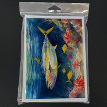 Load image into Gallery viewer, Yellowfin Tuna Greeting Cards - Blank Note Cards – 8-Pack of Artist-Designed Cards with Envelopes