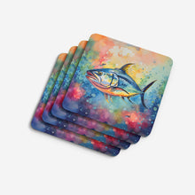 Load image into Gallery viewer, Yellowfin Tuna Coasters - Set of 4 Lightweight Foam, Absorbent Drink Coasters