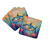 Load image into Gallery viewer, Yellowfin Tuna Coasters - Set of 4 Lightweight Foam, Absorbent Drink Coasters