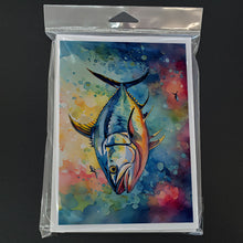 Load image into Gallery viewer, Yellowfin Tuna Greeting Cards - Blank Note Cards – 8-Pack of Artist-Designed Cards with Envelopes