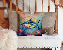 Load image into Gallery viewer, Yellowfin Tuna Throw Pillow - 14x14 Decorative Pillow – Art for Your Home &amp; Patio
