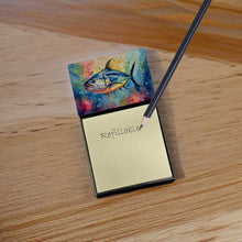 Load image into Gallery viewer, Yellowfin Tuna Sticky Note Holder- Refiilable Desk Accessory Note Pad