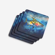 Load image into Gallery viewer, Yellowfin Tuna Coasters - Set of 4 Lightweight Foam, Absorbent Drink Coasters