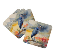 Load image into Gallery viewer, Blue Heron Coasters - Set of 4 Lightweight Foam, Absorbent Drink Coasters