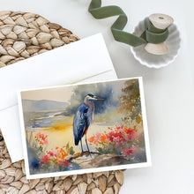 Load image into Gallery viewer, Blue Heron Greeting Cards - Blank Note Cards – 8-Pack of Artist-Designed Cards with Envelopes