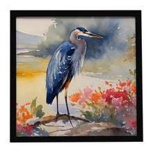 Load image into Gallery viewer, Blue Heron Framed Metal Print