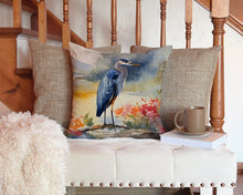Load image into Gallery viewer, Blue Heron Throw Pillow - 14x14 Decorative Pillow – Art for Your Home &amp; Patio
