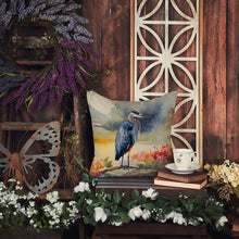 Load image into Gallery viewer, Blue Heron Throw Pillow - 14x14 Decorative Pillow – Art for Your Home &amp; Patio