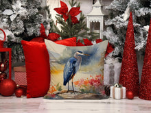 Load image into Gallery viewer, Blue Heron Throw Pillow - 14x14 Decorative Pillow – Art for Your Home &amp; Patio