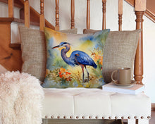 Load image into Gallery viewer, Blue Heron Throw Pillow - 14x14 Decorative Pillow – Art for Your Home &amp; Patio