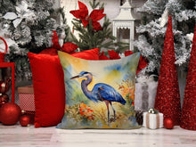 Load image into Gallery viewer, Blue Heron Throw Pillow - 14x14 Decorative Pillow – Art for Your Home &amp; Patio