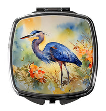Load image into Gallery viewer, Blue Heron Compact Mirror – Stylish Purse Mirror with Artistic Covers