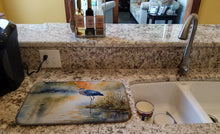 Load image into Gallery viewer, Blue Heron Dish Drying Mat