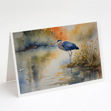 Load image into Gallery viewer, Blue Heron Greeting Cards - Blank Note Cards – 8-Pack of Artist-Designed Cards with Envelopes