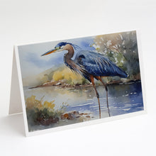 Load image into Gallery viewer, Blue Heron Greeting Cards - Blank Note Cards – 8-Pack of Artist-Designed Cards with Envelopes