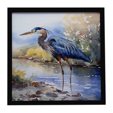Load image into Gallery viewer, Blue Heron Framed Metal Print