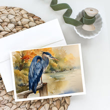Load image into Gallery viewer, Blue Heron Greeting Cards - Blank Note Cards – 8-Pack of Artist-Designed Cards with Envelopes