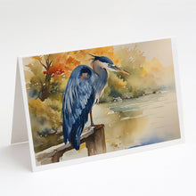 Load image into Gallery viewer, Blue Heron Greeting Cards - Blank Note Cards – 8-Pack of Artist-Designed Cards with Envelopes
