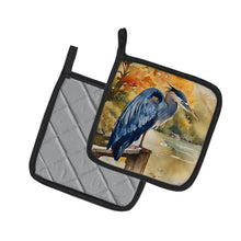Load image into Gallery viewer, Blue Heron Pot Holders - Set of 2 Decorative Kitchen Helpers | Made in the USA