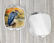 Load image into Gallery viewer, Blue Heron Compact Mirror – Stylish Purse Mirror with Artistic Covers