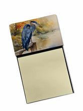 Load image into Gallery viewer, Blue Heron Sticky Note Holder- Refiilable Desk Accessory Note Pad