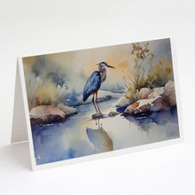 Load image into Gallery viewer, Blue Heron Greeting Cards - Blank Note Cards – 8-Pack of Artist-Designed Cards with Envelopes