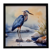 Load image into Gallery viewer, Blue Heron Framed Metal Print