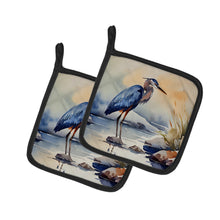 Load image into Gallery viewer, Blue Heron Pot Holders - Set of 2 Decorative Kitchen Helpers | Made in the USA
