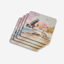 Load image into Gallery viewer, Pelican Coasters - Set of 4 Lightweight Foam, Absorbent Drink Coasters