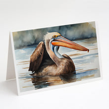 Load image into Gallery viewer, Pelican Greeting Cards - Blank Note Cards – 8-Pack of Artist-Designed Cards with Envelopes