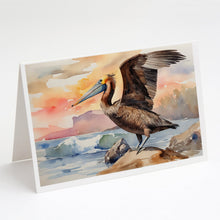 Load image into Gallery viewer, Pelican Greeting Cards - Blank Note Cards – 8-Pack of Artist-Designed Cards with Envelopes