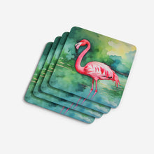 Load image into Gallery viewer, Flamingo Coasters - Set of 4 Lightweight Foam, Absorbent Drink Coasters