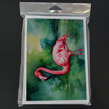 Load image into Gallery viewer, Flamingo Greeting Cards - Blank Note Cards – 8-Pack of Artist-Designed Cards with Envelopes