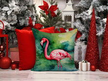 Load image into Gallery viewer, Flamingo Throw Pillow - 14x14 Decorative Pillow – Art for Your Home &amp; Patio