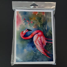 Load image into Gallery viewer, Flamingo Greeting Cards - Blank Note Cards – 8-Pack of Artist-Designed Cards with Envelopes