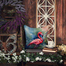 Load image into Gallery viewer, Flamingo Throw Pillow - 14x14 Decorative Pillow – Art for Your Home &amp; Patio