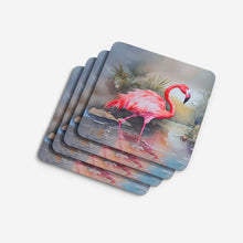 Load image into Gallery viewer, Flamingo Coasters - Set of 4 Lightweight Foam, Absorbent Drink Coasters