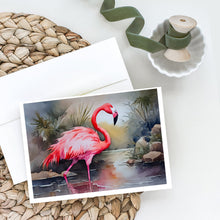 Load image into Gallery viewer, Flamingo Greeting Cards - Blank Note Cards – 8-Pack of Artist-Designed Cards with Envelopes