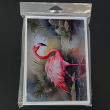 Load image into Gallery viewer, Flamingo Greeting Cards - Blank Note Cards – 8-Pack of Artist-Designed Cards with Envelopes