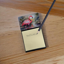 Load image into Gallery viewer, Flamingo Sticky Note Holder- Refiilable Desk Accessory Note Pad