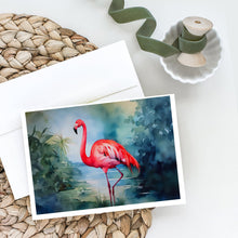Load image into Gallery viewer, Flamingo Greeting Cards - Blank Note Cards – 8-Pack of Artist-Designed Cards with Envelopes