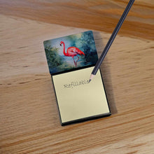 Load image into Gallery viewer, Flamingo Sticky Note Holder- Refiilable Desk Accessory Note Pad
