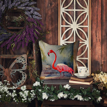 Load image into Gallery viewer, Flamingo Throw Pillow - 14x14 Decorative Pillow – Art for Your Home &amp; Patio