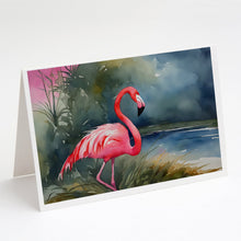 Load image into Gallery viewer, Flamingo Greeting Cards - Blank Note Cards – 8-Pack of Artist-Designed Cards with Envelopes