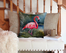 Load image into Gallery viewer, Flamingo Throw Pillow - 14x14 Decorative Pillow – Art for Your Home &amp; Patio