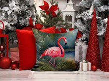 Load image into Gallery viewer, Flamingo Throw Pillow - 14x14 Decorative Pillow – Art for Your Home &amp; Patio
