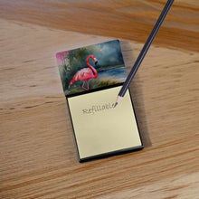 Load image into Gallery viewer, Flamingo Sticky Note Holder- Refiilable Desk Accessory Note Pad
