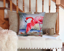 Load image into Gallery viewer, Flamingo Throw Pillow - 14x14 Decorative Pillow – Art for Your Home &amp; Patio